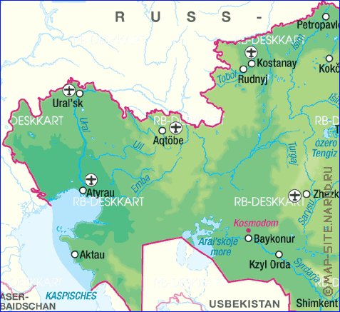 carte de Kazakhstan en allemand