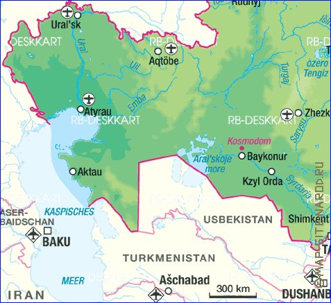 carte de Kazakhstan en allemand