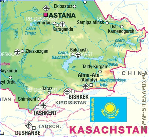 carte de Kazakhstan en allemand