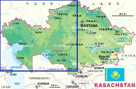 carte de Kazakhstan en allemand