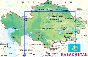 carte de Kazakhstan en allemand