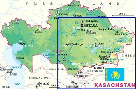 carte de Kazakhstan en allemand