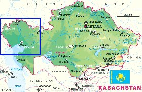 carte de Kazakhstan en allemand