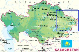 carte de Kazakhstan en allemand