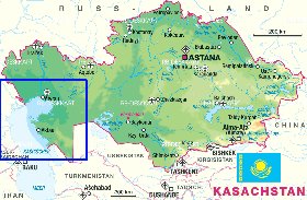 carte de Kazakhstan en allemand