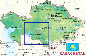 carte de Kazakhstan en allemand