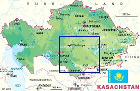 carte de Kazakhstan en allemand