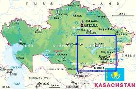 carte de Kazakhstan en allemand