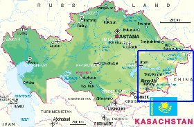 carte de Kazakhstan en allemand