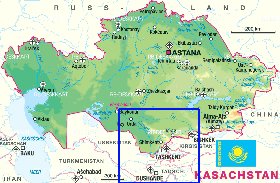 carte de Kazakhstan en allemand