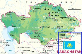 carte de Kazakhstan en allemand