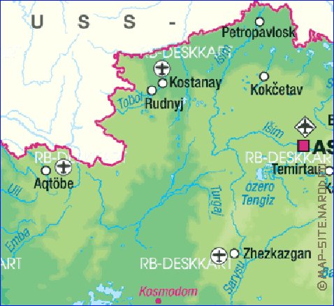 mapa de Cazaquistao em alemao