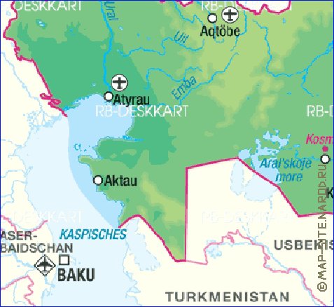 carte de Kazakhstan en allemand