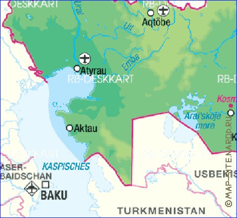 mapa de Cazaquistao em alemao