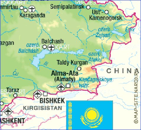 carte de Kazakhstan en allemand