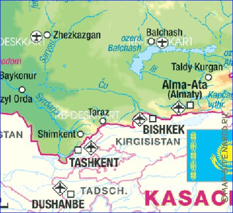 carte de Kazakhstan en allemand