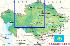 mapa de Cazaquistao em alemao