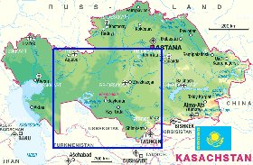 carte de Kazakhstan en allemand