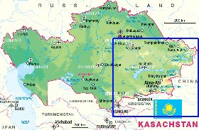 carte de Kazakhstan en allemand