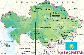 mapa de Cazaquistao em alemao