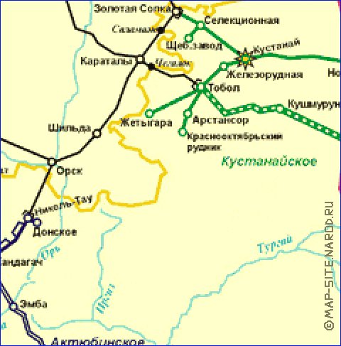 Transport carte de Kazakhstan