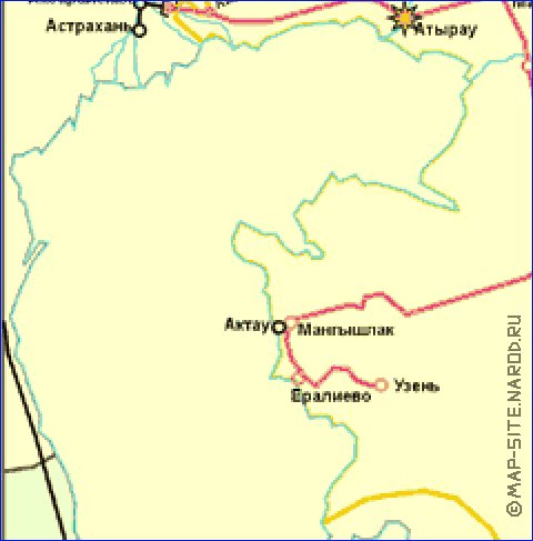 Transporte mapa de Cazaquistao