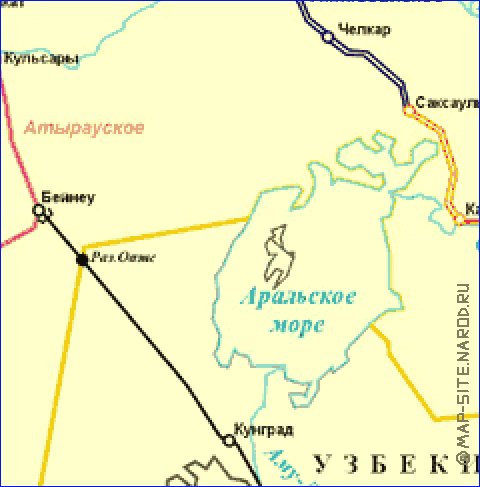 Transport carte de Kazakhstan