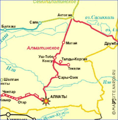 Transport carte de Kazakhstan