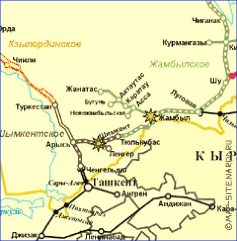 Transport carte de Kazakhstan