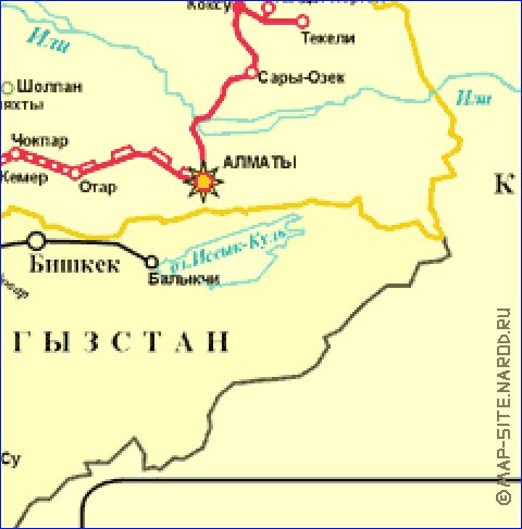 Transport carte de Kazakhstan