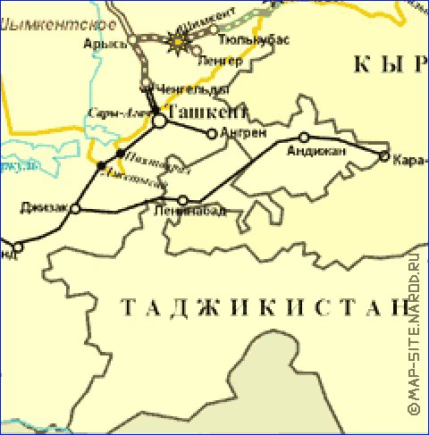 Transport carte de Kazakhstan