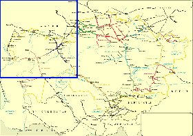 Transport carte de Kazakhstan