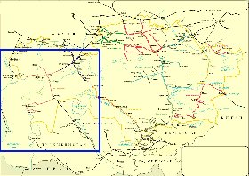 Transport carte de Kazakhstan