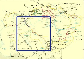 Transporte mapa de Cazaquistao