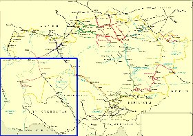 Transport carte de Kazakhstan