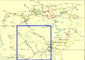 Transport carte de Kazakhstan