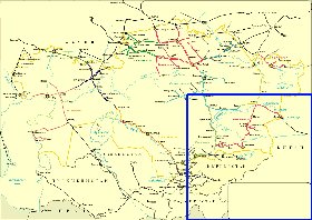 Transport carte de Kazakhstan