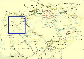 Transporte mapa de Cazaquistao