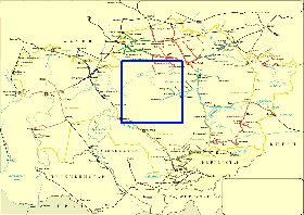 Transporte mapa de Cazaquistao