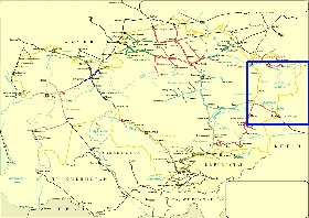 Transport carte de Kazakhstan