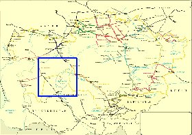 Transporte mapa de Cazaquistao