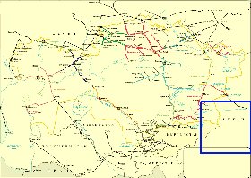 Transport carte de Kazakhstan