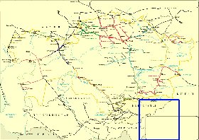 Transport carte de Kazakhstan