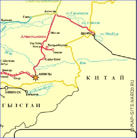 Transport carte de Kazakhstan