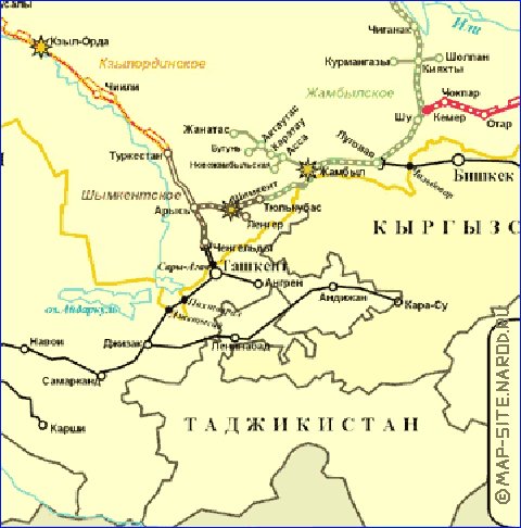 Transport carte de Kazakhstan