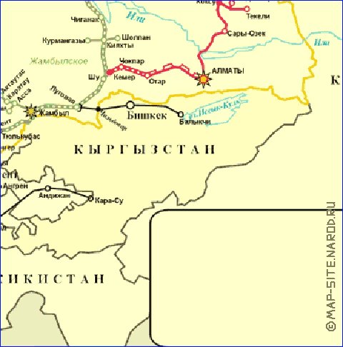 Transport carte de Kazakhstan