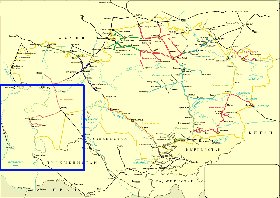 Transport carte de Kazakhstan