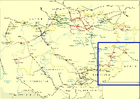 Transport carte de Kazakhstan