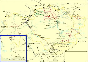 Transport carte de Kazakhstan