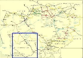 Transport carte de Kazakhstan